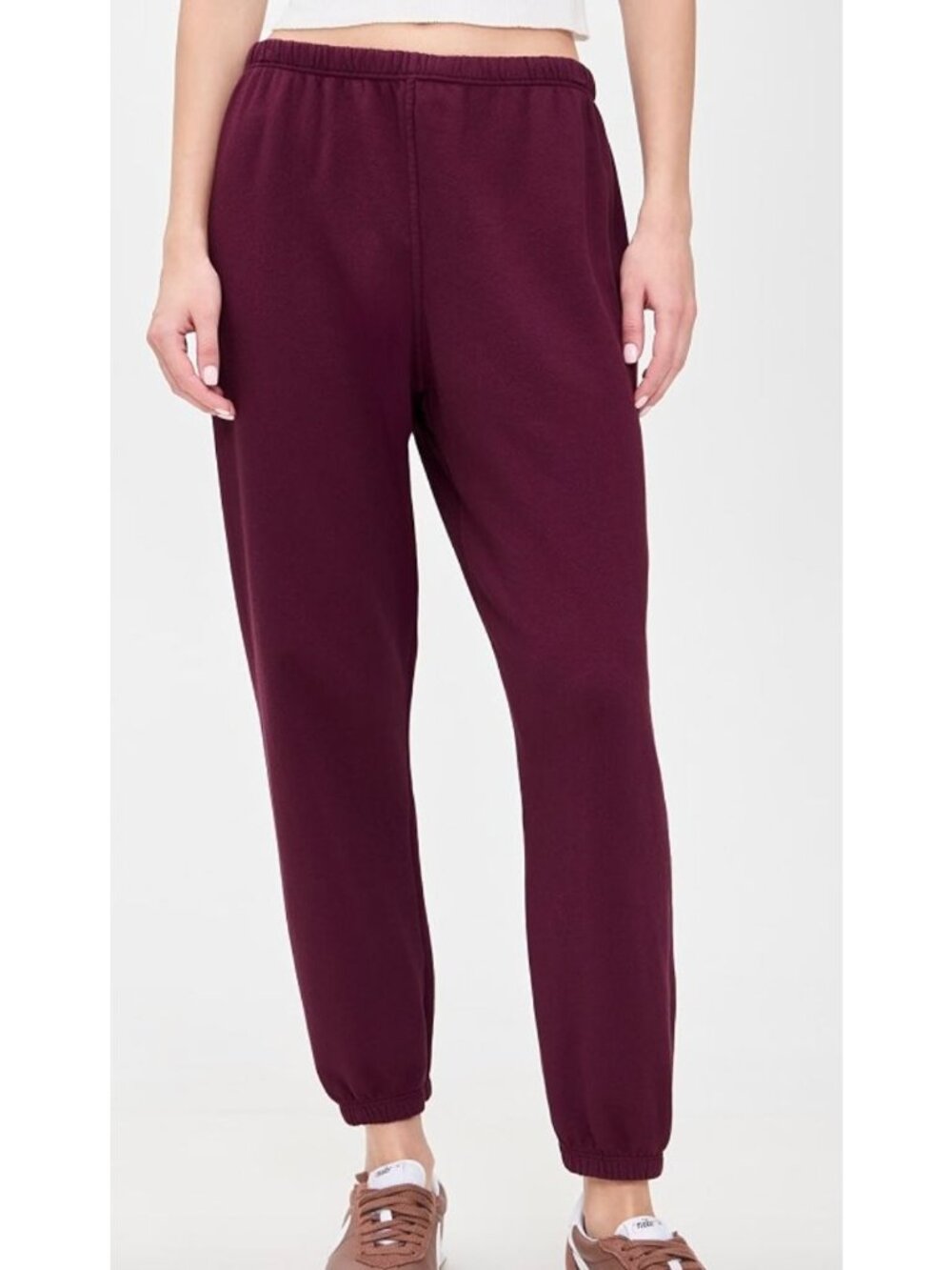 perfectwhitetee Johnny French Terry Easy Sweatpants Burgundy Size Small